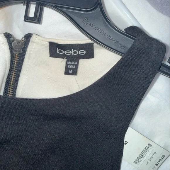 Bebe Black and White Zipper Dress - Picture 4 of 4